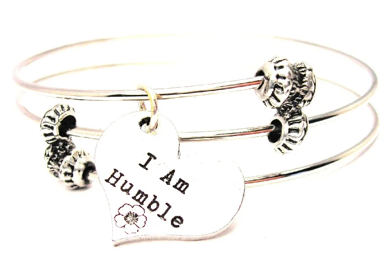 I Am Humble Triple Style Expandable Bangle Bracelet