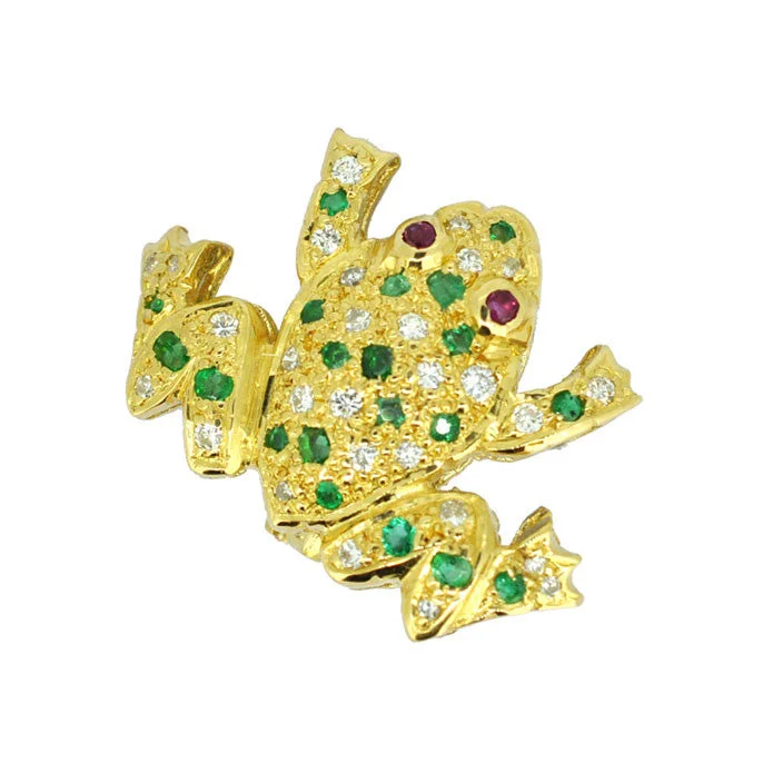 Diamond Frog Brooch