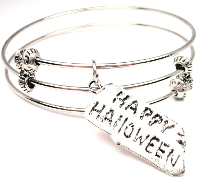 Happy Halloween Triple Style Expandable Bangle Bracelet