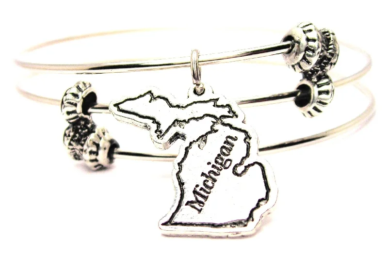 Michigan Triple Style Expandable Bangle Bracelet