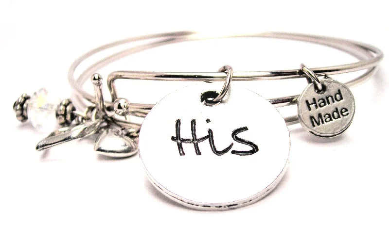 His Expandable Bangle Bracelet Set