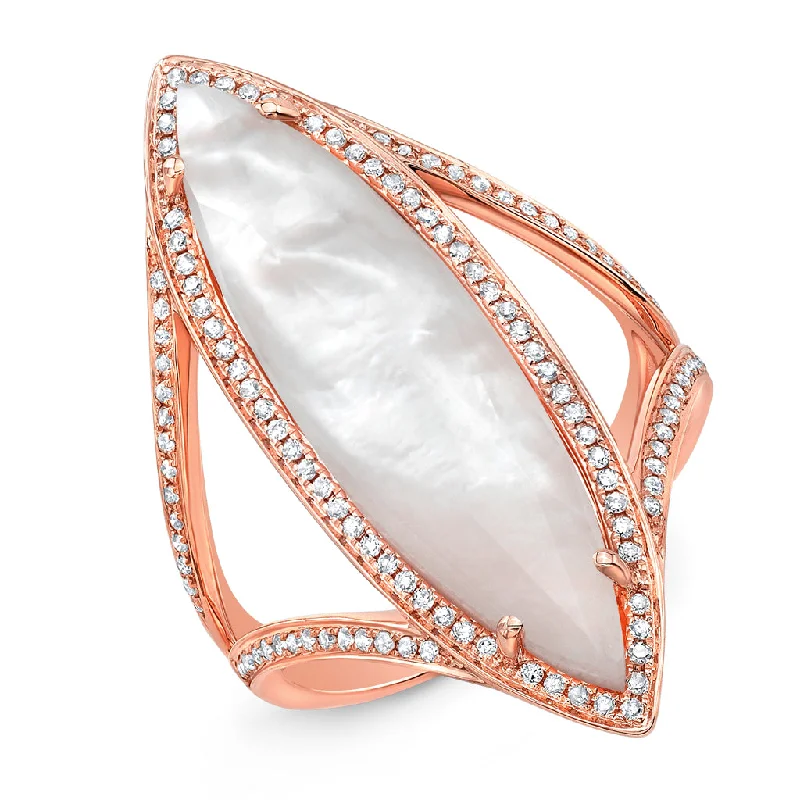 14KT Rose Gold Mother of Pearl Diamond Celeste Ring