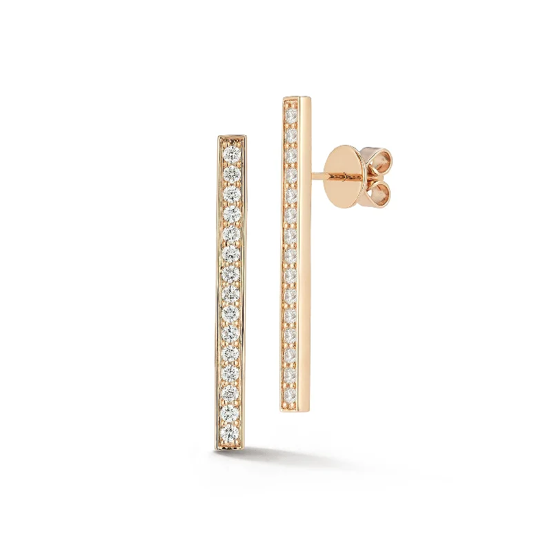 WF CLASSIC 18K AND DIAMOND BAR EARRINGS