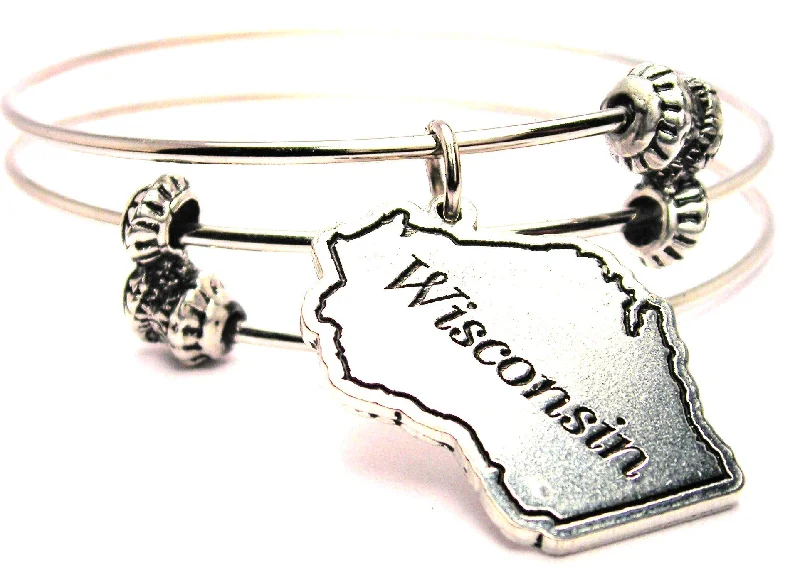 Wisconsin Triple Style Expandable Bangle Bracelet