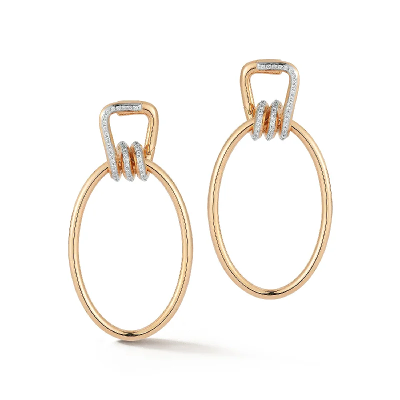 HUXLEY 18K AND DIAMOND COIL LINK EARRINGS