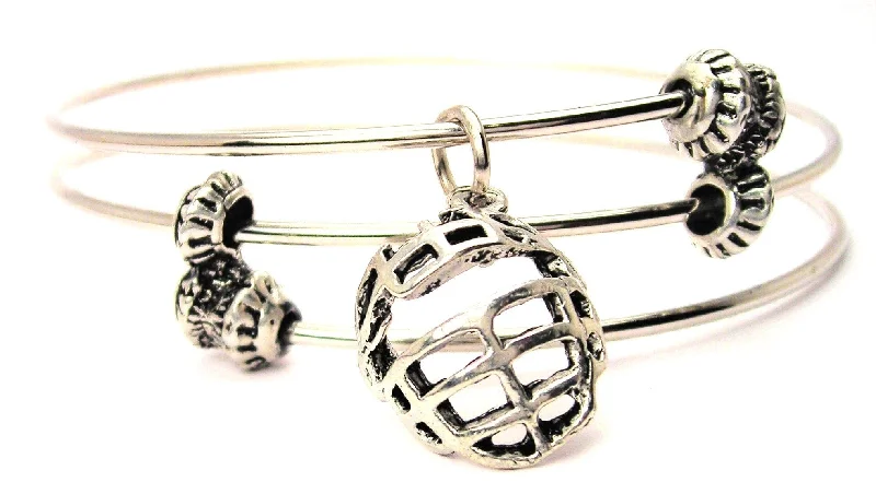 Baseball Catcher's Mask Triple Style Expandable Bangle Bracelet