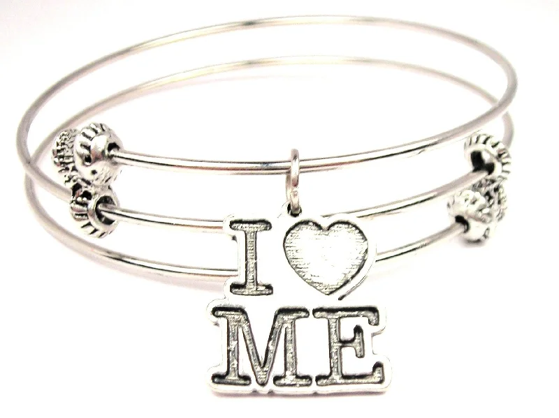 I Love Me Triple Style Expandable Bangle Bracelet