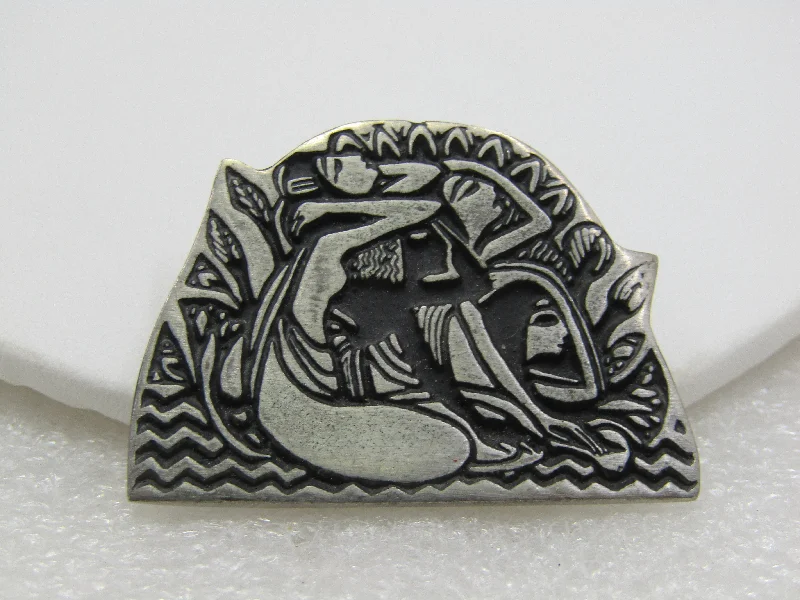 Vintage Urban Fetishes Maidens Bathing Brooch, 1990 Pewter