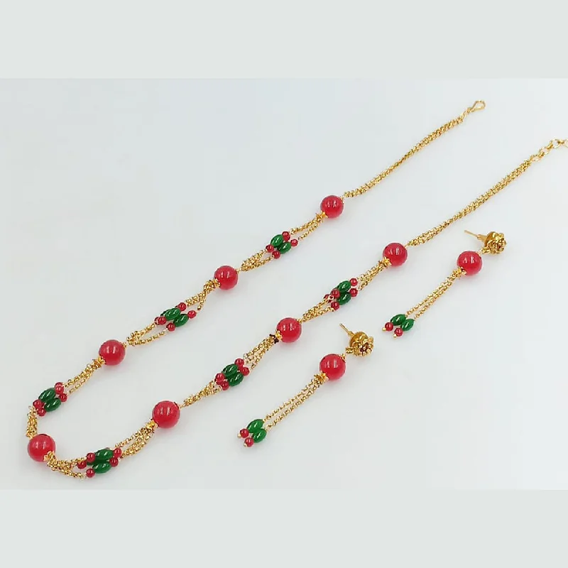 Manisha Jewellery Gold Plated Beads Necklace Set