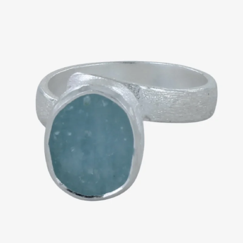 Sterling Silver Rough Aqua Marine Ring