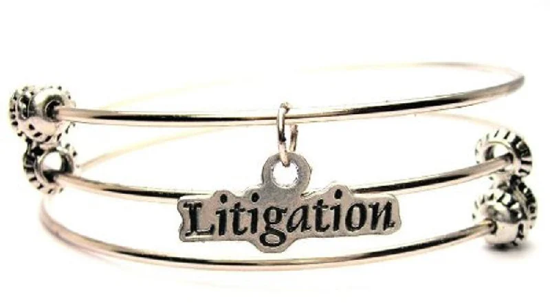 Litigation Triple Style Expandable Bangle Bracelet