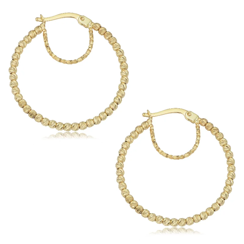 Joelle Hoop Earrings 14K Yellow Gold Earrings 2 x 24 MM 1" Inch