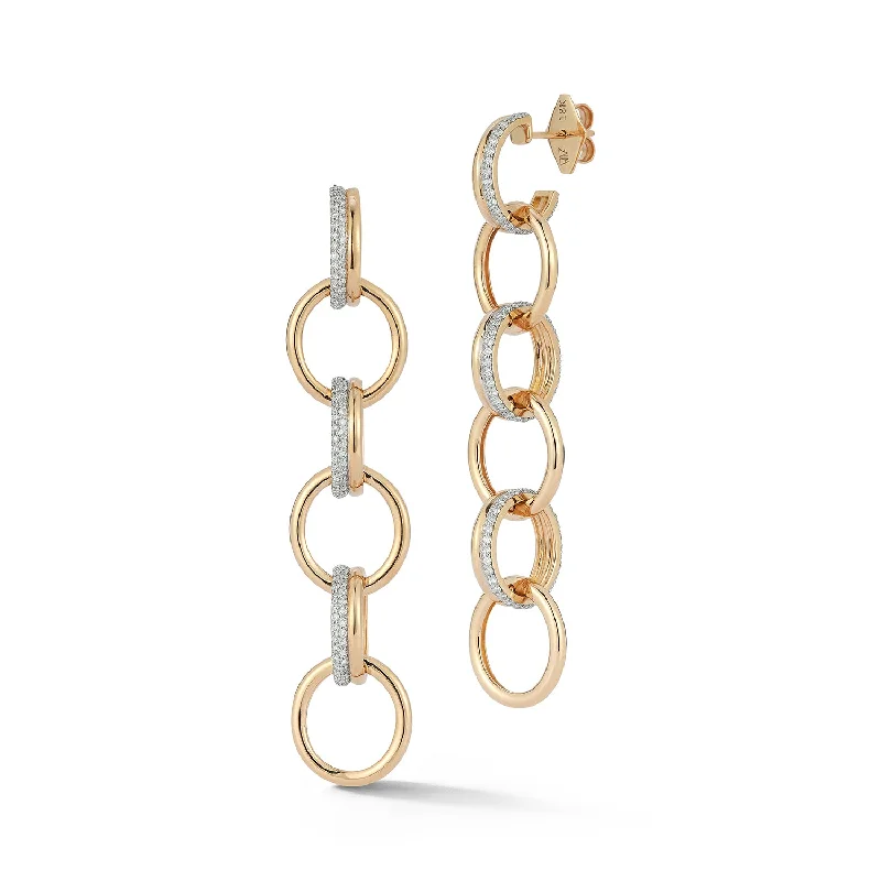 THOBY 18K AND DIAMOND 6 LINK DROP EARRINGS