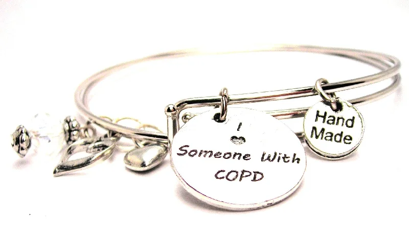 I Love Someone With COPD Expandable Bangle Bracelet Set