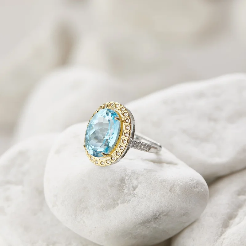 Royal Blue Topaz Crystal Ring