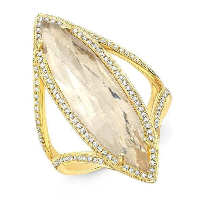 14KT Yellow Gold Diamond Topaz Serena Ring