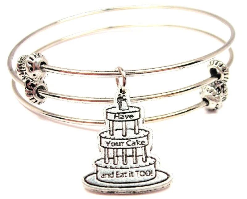 Have Your Cake and Eat It Too Triple Style Expandable Bangle Bracelet